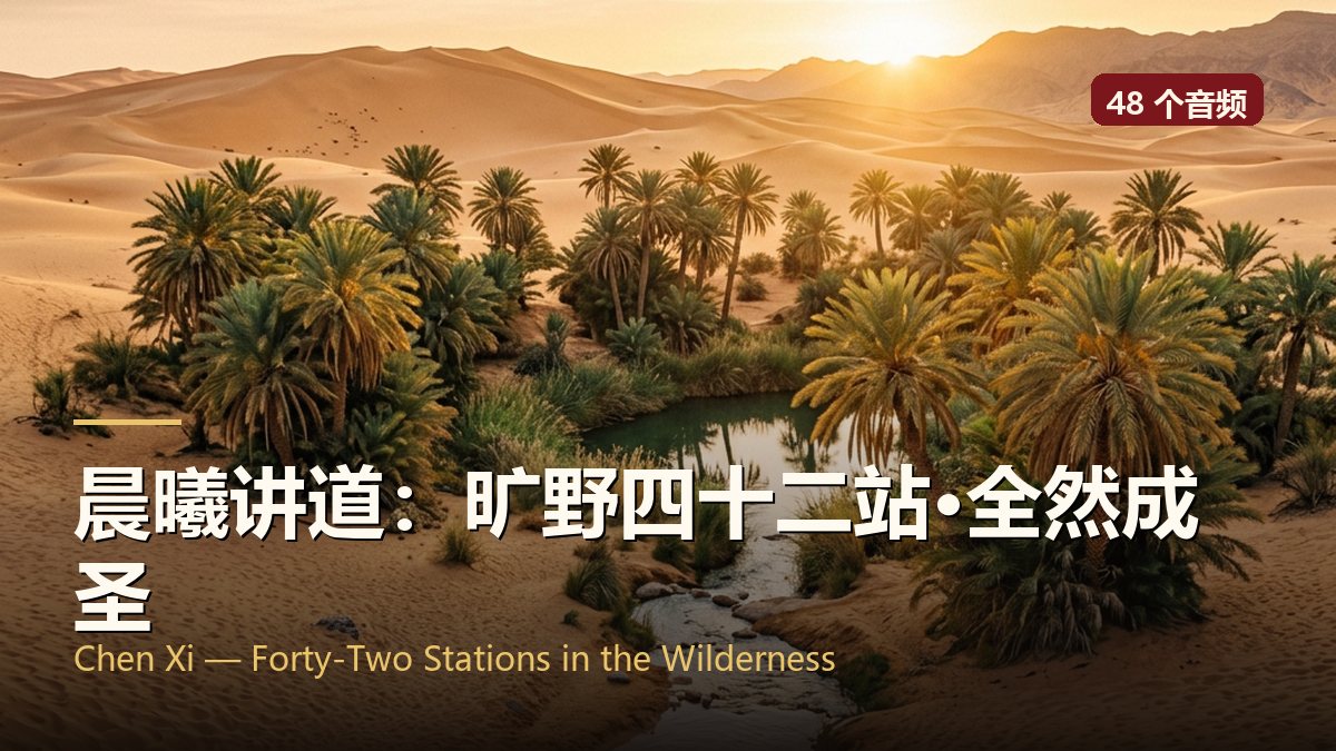 晨曦讲道：旷野四十二站·全然成圣